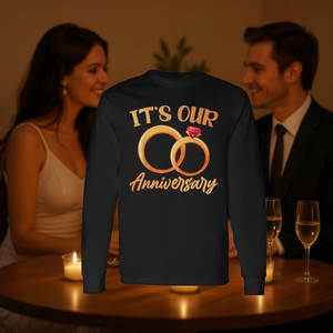 Camiseta de manga larga a juego para parejas, para aniversario de boda, de la marca It's Our Anniversary - Product Image 3