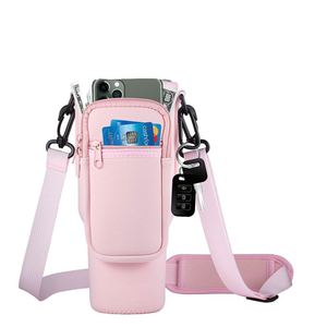 40 OZ Neoprene Insulated Portable Shoulder Strap Cooler Bag Water Bottle Carrier Cross Body Sling Holder Zipper Closure Tumbler - Product Image 1