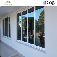 Fenêtre coulissante en aluminium noir moderne, double vitrage thermique NFRC, verre trempé résistant aux ouragans, multicolores, pour hôtel aux États-Unis
