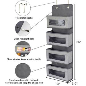 Organisateur de sacs à main suspendu à 6 poches pour armoire, sac de rangement transparent double face, le plus vendu - Product Image 2