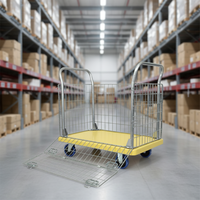 Carrito de Almacenamiento Plegable de Malla Metálica Resistente, Carros y Carretillas para Herramientas con Ruedas Bloqueables de Cuatro Ruedas, Uso Industrial