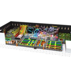Коммерческие детские крытые игровые площадки оборудование с красочными батутами для продажи