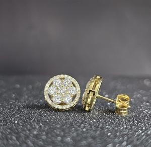 Modernos Pendientes de Diamantes de Corte Brillante Cultivados en Laboratorio, Plata 925 y Oro, Joyería Elegante y Vanguardista para Mujer, Glamour Sofisticado - Product Image 5
