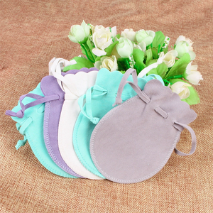 Pochette en velours personnalisée de luxe avec logo, sac d'emballage pour bijoux, sac à cordon souple pour bagues, boucles d'oreilles, colliers, pour petites entreprises - Product Image 4