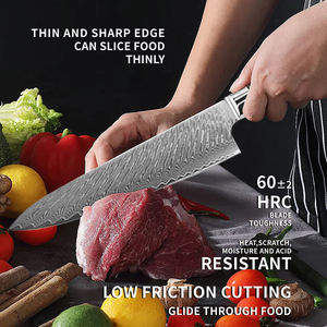 شيف دمشقي صلب عالي الجودة ، نصل مقاوم للصدأ بمقبض من الراتنج ، أدوات مطبخ بتخفيضات كبيرة - Product Image 6