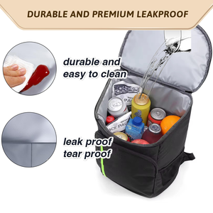 Вместительный водоотталкивающий изолированный охлаждающий рюкзак с защитой от протечек и несколькими карманами - Product Image 3