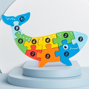 Blocchi di Costruzione Educativi in Legno, Puzzle 3D per l'Apprendimento delle Forme Animali, Età 2-3 Anni, Confezione Blister - Product Image 4