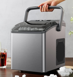 Máquina de cubitos de hielo comercial portátil de 15kg, máquinas de hielo de bala pequeñas eléctricas con carcasa de plástico cuadrada para tienda de té en casa KTV - Product Image 1