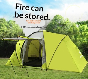 Tente de camping familiale d'extérieur grande et double couche toutes saisons avec protection solaire imperméable, configuration deux chambres et un salon - Product Image 2