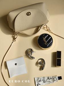 Sac à main mini-doctor bag en cuir grainé 2026 SS pour <span class=keywords><strong>femme</strong></span>, avec fermoir rotatif ovale et poignée supérieure, élégance vintage, pour revendeurs de boutiques - Product Image 4