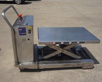 Carro Elevador Hidráulico de Acero Inoxidable 304, Mesa Elevadora Eléctrica Móvil Tipo Tijera para Laboratorio e Industria Médica