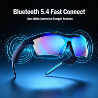 Lunettes audio intelligentes IA avec chargement Type-C 5.4, appels mains libres à oreille ouverte, protection UV, lunettes de soleil légères, OEM ODM intelligentes