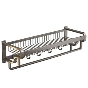 Súng màu xám khăn tắm Giá Đôi thanh treo phù hợp cho tường punch-miễn phí Hợp kim nhôm với nóng nhà vệ sinh Giá bao gồm - Product Image 5