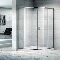Cabine de douche Quadrant Type Cadre en aluminium Portes de douche coulissantes à voie ouverte Cabine de douche de vente chaude