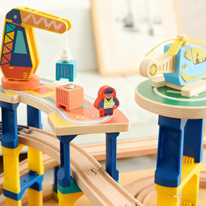 UDEAS Ensemble de petits avions de train en bois multi-scènes pour les tout-petits et les enfants de 4 à 7 ans - Product Image 3