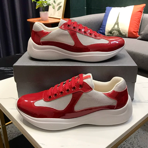 Chaussures de course épaisses en cuir verni respirant et maille antidérapante, baskets de créateur à semelle épaisse pour hommes et femmes, chaussures décontractées en gros - Product Image 1