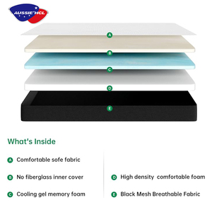 Espuma de alta densidad en caja, pedido en línea, colchón híbrido de refrigeración, colchón de cama, colchones de espuma viscoelástica de Gel de látex tamaño king - Product Image 3