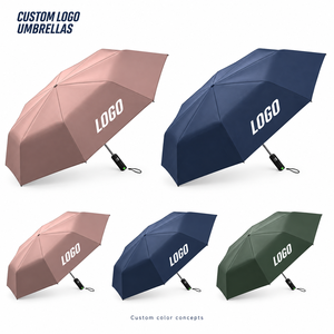 Parapluie pliant personnalisé avec logo et dragonne, parapluie portable pour voyages d'affaires, idéal pour les cadeaux d'entreprise - Product Image 1