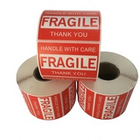 Étiquettes d'expédition adhésives en papier imperméable fragiles 1 x 3 pouces 500 pièces/rouleau