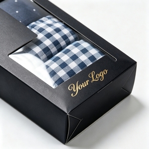 Boîtes de présentation pliables avec poignée, impression de logo personnalisé, pour l'emballage de sous-vêtements pour hommes, finition mate, boîte pour vêtements pour femmes - Product Image 3