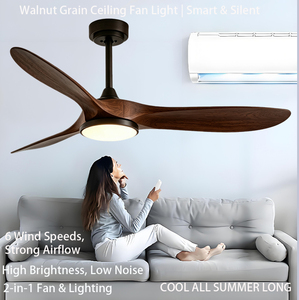 Ventilatore da <span class=keywords><strong>Soffitto</strong></span> da 52 Pollici con Luce e Telecomando, Motore BLDC Silenzioso, Pale Reversibili Effetto Legno, Ventilatore da <span class=keywords><strong>Soffitto</strong></span> LED Dimmerabile <span class=keywords><strong>per</strong></span> Casa - Product Image 5