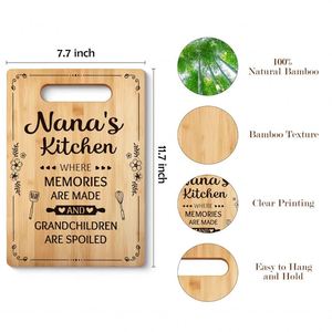 Planche à découper en bois gravée au laser, double face, portable, pour la cuisine et les fruits, cadeau idéal pour les fêtes - Product Image 3