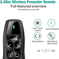 Télécommande de présentation sans fil R400 2,4 GHz avec pointeur laser USB et clicker PPT pour bureau et salle de classe, avec étui de rangement