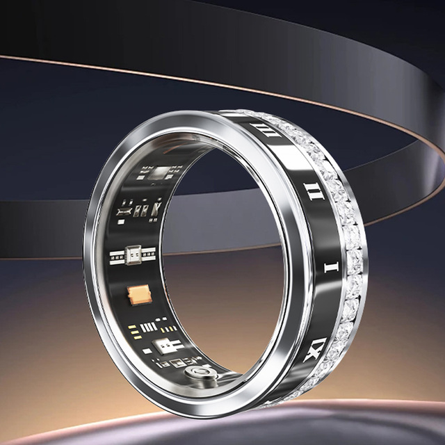 IP68 Diamond-Encrusted Smart Ring V2 Heart Rate Fitness TrackerHealth Blood Oxygen Sport Sleeping Monitor Blood Oxygen Testing