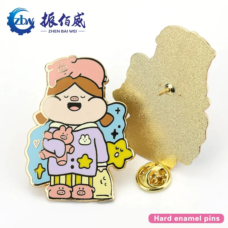 Wholesale cartoon metal badge anime pushpin logo lapel pin hard enamel pin customization hat pins