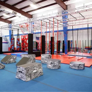 Trampoline Park Equipment Manufacturer Exhilarating Adventure Play Games Long Slackline Monkey Bars Ninja Warrior Fitness Kit