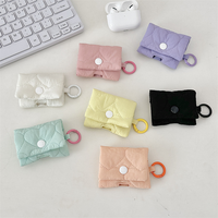 Tas penyimpan Earphone, tas penyimpan Headset nirkabel warna permen portabel, Gantungan Kunci lembut gaya Korea