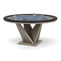 Table de poker ronde en bois massif de luxe pour 6 à 8 joueurs, multi-jeux, table de poker moderne Texas, Blackjack, tables de poker professionnelles personnalisées pour casino
