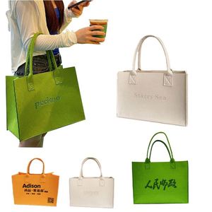 Sacs fourre-tout promotionnels en feutre, style étudiant, personnalisables avec logo, sacs de courses écologiques - Product Image 1
