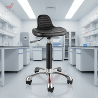 Chaise de laboratoire industrielle pivotante antistatique Antluplus avec dossier bas, pour usage en laboratoire