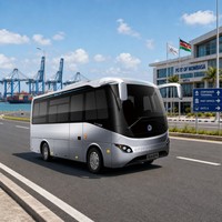 Mini-bus électrique de transport de passagers en zone rurale 6m 18+1 places, autonomie 300km, batterie LFP 132kWh, puissance de pointe 150kW, suspension à ressorts à lames