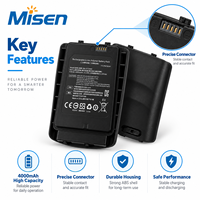 Batterie de remplacement Misen pour scanner CipherLab RK25 RK26 BA-0124A0 KBRK250X00505 3.8V 4000mAh rechargeable OEM