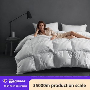 Couette en pur coton, chaude, jacquard, matelassée, rayée, garnie <span class=keywords><strong>de</strong></span> fibres thermiques, toutes saisons, vente en gros, literie - Product Image 5