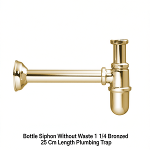 Sifón de botella sin desperdicio 1 1/4 bronceado 25 cm de longitud, trampa de plomería - Product Image 3