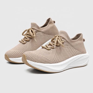 2026 Nouvelles Baskets Chaussette Unisexe Flyknit Mêlé <span class=keywords><strong>Lacets</strong></span> Semelle Épaisse Rembourrée Légère Course Marche - Product Image 2