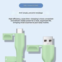Protections de câble en silicone souple pour câbles de charge USB-C Android doubles, organisateur de cordon, protection anti-casse