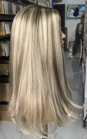 Perruque juive blonde balayage dimensionnelle, entièrement en dentelle, avec cheveux de bébé, sans perte ni emmêlement, en cheveux humains vierges, perruque casher