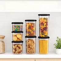 Récipient de stockage de nourriture sèche en plastique transparent empilable, hermétique, sans BPA, moderne pour la cuisine et le garde-manger