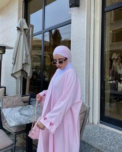 अबाया निर्माता नई गुलाबी दिल की गर्मियों में कैडिगन इस्लेमिक कपड़े इस्लेमिक अबाया दुबाई महिला मुस्लिम ओपन - Product Image 1