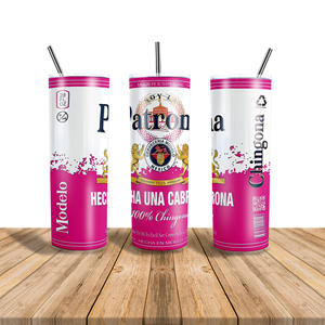 Última portátil personalizada mexicana chingona Soy La Patrona Modelo patrón Skinny Tumbler Wrap 20oz Vaso con tapas y pajitas - Product Image 1