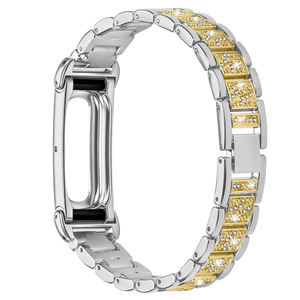 <span class=keywords><strong>Bracelet</strong></span> de montre de <span class=keywords><strong>luxe</strong></span> fin en acier inoxydable avec diamants pour Google <span class=keywords><strong>Fitbit</strong></span> Air, <span class=keywords><strong>bracelet</strong></span> de remplacement réglable - Product Image 3