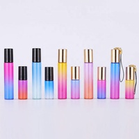 Botol Parfum Kecil 1ml 2ml 3ml 5ml, Botol Kaca Kosmetik untuk Oud Roll on, Botol Minyak Esensial Tipis untuk Rambut dengan Tutup Berwarna