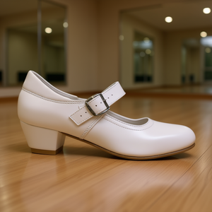 Chaussures de danse latine de salon en cuir véritable pour femmes avec semelle extérieure en PU Talon plat Modèle Angelina 623 Pour adultes Style sportif Tango Jaz - Product Image 2