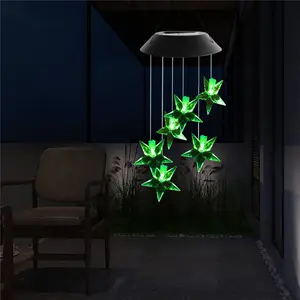 Estrelas Sinos de Vento Solar Luzes Do Jardim Ao Ar Livre À Prova D' Água Móvel Mudando A Cor Solar Power LED Estrela Luzes de Jardim Carrilhão de Vento