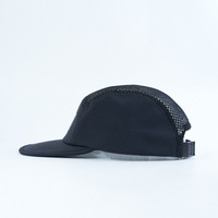 Casquette de camping non structurée à 5 panneaux, couleur personnalisée et logo brodé, visière incurvée, en nylon, unisexe, pour le sport