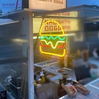 Letrero de Neón 3D Personalizado, Letrero de Neón Navideño RGB, Letrero Luminoso para Exhibición en Restaurantes y Hamburgueserías, Letrero de Menú
